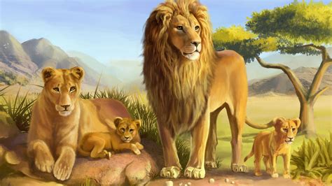 Lion Family HD Wallpaper 19418 - Baltana