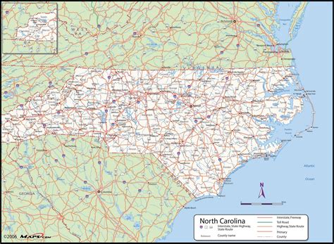 Printable North Carolina County Map