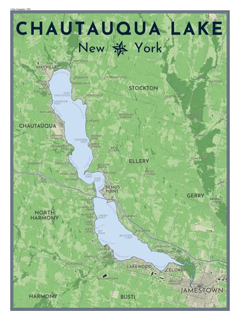 Chautauqua Lake, New York | Cullen Cartography