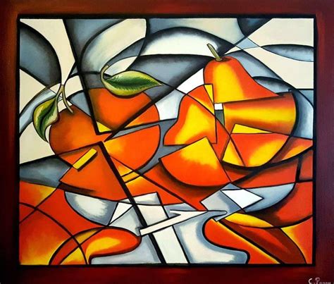 Cubism Fruits Painting by Christina Panou | Saatchi Art