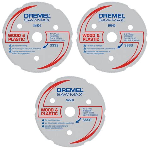 3 Pack Dremel SM500 3-Inch Wood & Plastic Carbide Cutting Wheel for ...