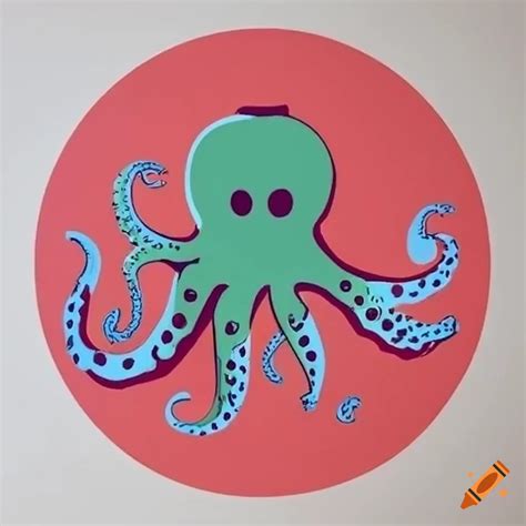 Octopus eating noodles logo