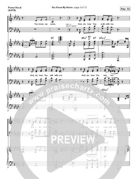 You Know My Name Sheet Music PDF (Tasha Cobbs Leonard) - PraiseCharts