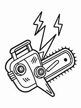 Electric Chainsaw coloring Book Pages For Children And Adults With  sketch template