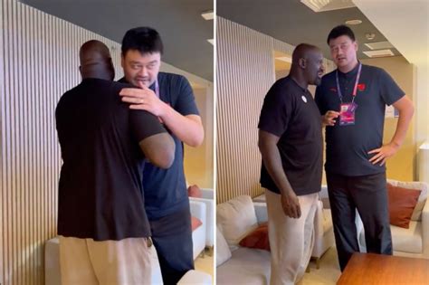 NBA legends Shaquille O’Neal and Yao Ming link up in rare sighting ...