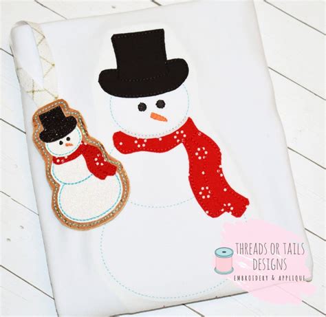 Snowman Applique and Ornament SNOWMAN DESIGNS-threadsandtails.zip | Embroidery designs ...