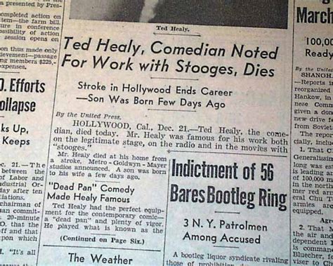 1937 Ted Healy death... Three Stooges creator... - RareNewspapers.com