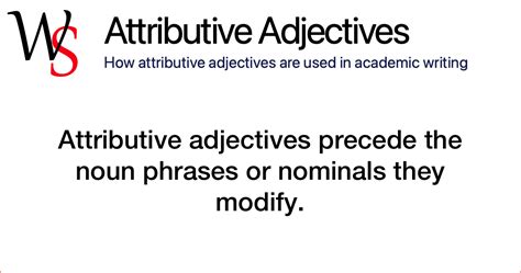 Attributive Adjectives | Writing Support