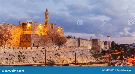 Walls of Ancient City at Night, Jerusalem Editorial Image - Image of temple, walls: 59469880