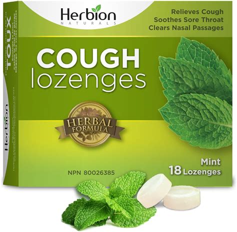 Herbion Naturals Cough Lozenges with Natural Mint Flavour, 18 Lozenges ...