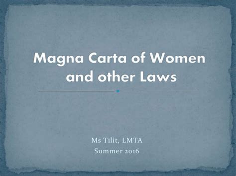 Magna carta of women