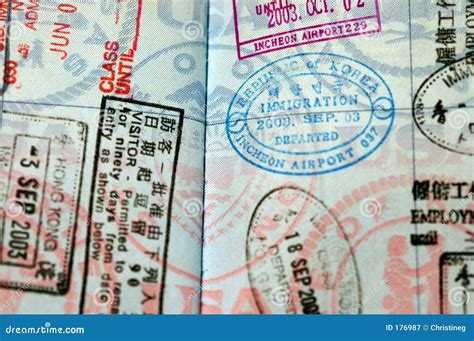 Passport Visa Stamps Royalty Free Stock Photography - Image: 176987