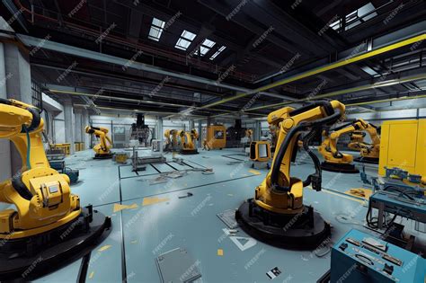 Premium AI Image | Virtual reality simulation of factory floor with ...