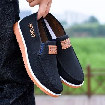 Gum Sole Men's Slip On Cloth Shoes Canvas Loafers Flat Comfort Casual ...