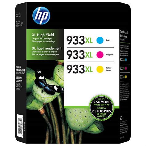 Genuine HP 933XL High Yield C/M/Y Ink Cartridges (D8J65BN), Combo 3 ...