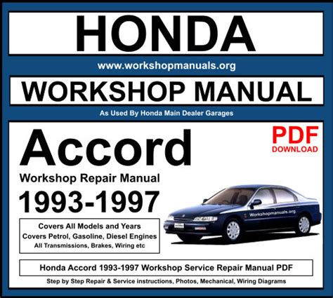 Honda Accord 1993-1997 Workshop Repair Manual Download PDF