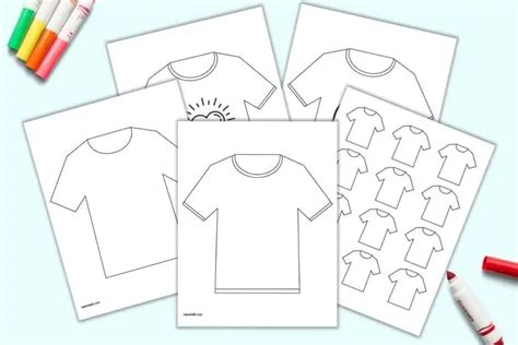 Free Printable White T-Shirt Template (blank t-shirt coloring pages) - The Artisan Life