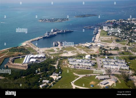 aerial view of nas key west naval air station base truman annex florida ...