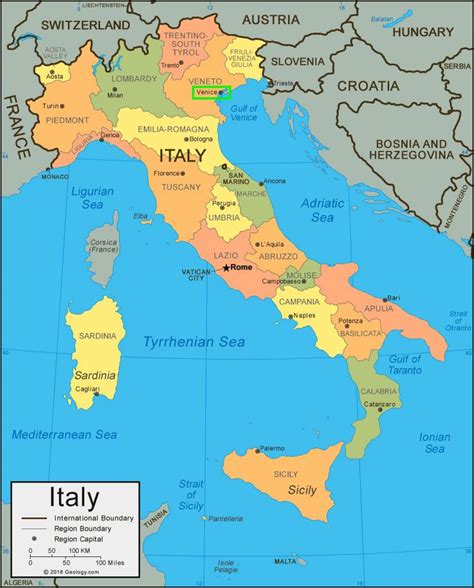 Map of italy showing Venice - Map of italy showing Venice (Italy)