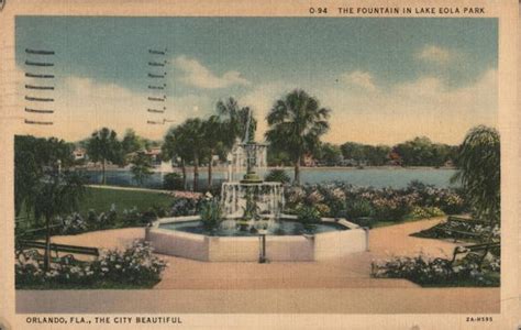 Fountain in Lake Eola Park Orlando, FL Postcard