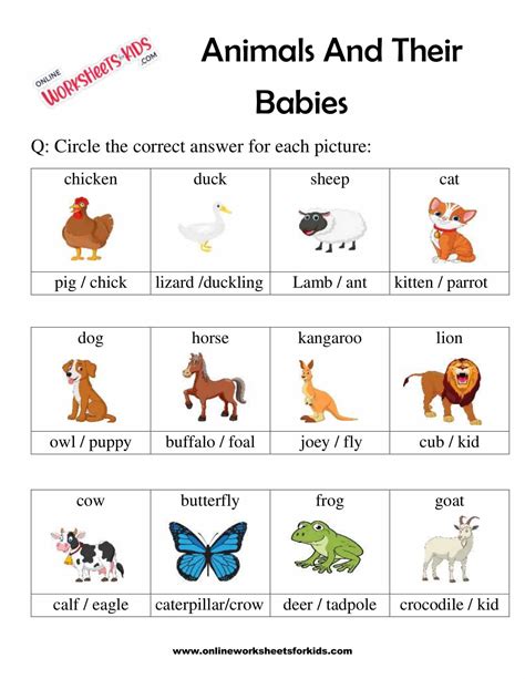 FREE Printable Baby Animals Worksheets, 56% OFF