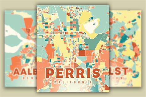 Perris California Colorful Map Graphic by Poster Boutique · Creative Fabrica