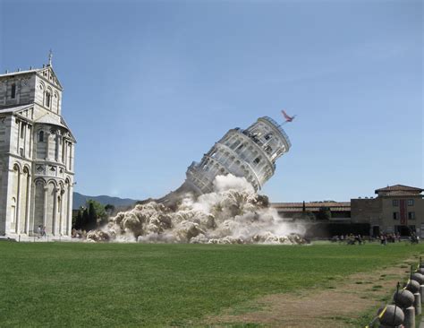 The famous ‘Leaning Tower of Pisa’ has collapsed. No one was injured ...