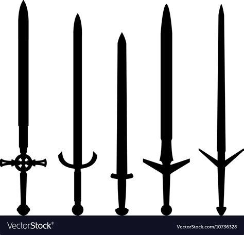 Medieval Swords Silhouette Vector Clipart Images Pictures | Images and ...