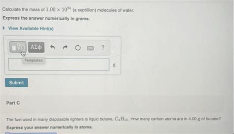 [ANSWERED] Calculate the mass of 1.00 x 10^24 (a se... - Inorganic Chemistry