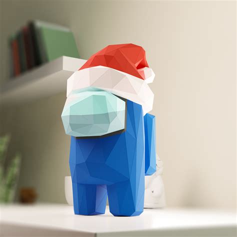 Among us Christmas Origami, DIY figure Papercraft model PDF template ...