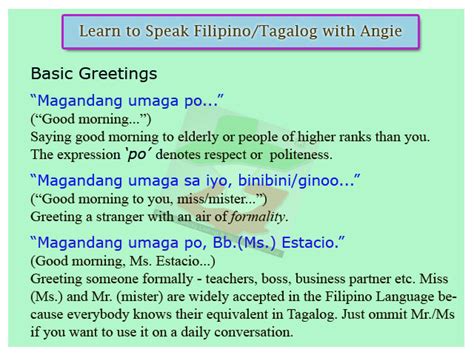 FDLS Online Magazine: Speak Filipino Language Lesson 1