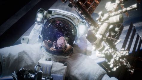 Astronaut at spacewalk. Elements of this image furnished by NASA Motion Background 00:10 SBV ...