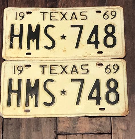 Vintage Texas License Plate Pair 1969-Metal Art .Vintage | Etsy ...