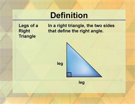 Definition--Triangle Concepts--Legs of a Right Triangle | Media4Math