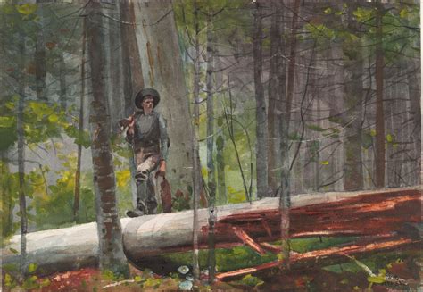 "Hunter In The Adirondacks," Winslow Homer, 1892, watercolor over graphite on white paper, 13 7/ ...