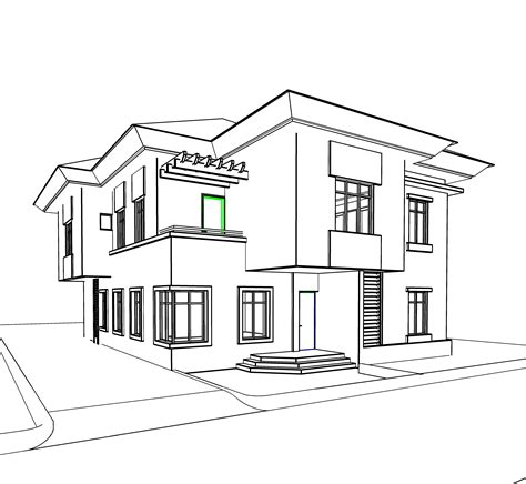 Villa Sketch at PaintingValley.com | Explore collection of Villa Sketch