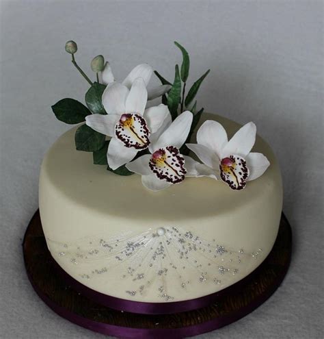 Birthday cake with orchids - Decorated Cake by Anka - CakesDecor