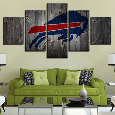 Buffalo Bills Wall Art Background Wood For Living Room - Plangraphics