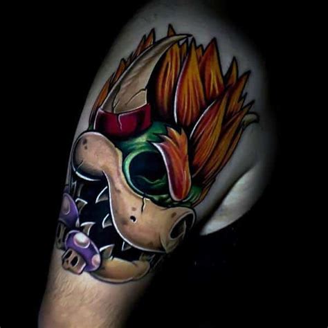 50 Bowser Tattoo Ideas For Men - Mario World Fandom Designs