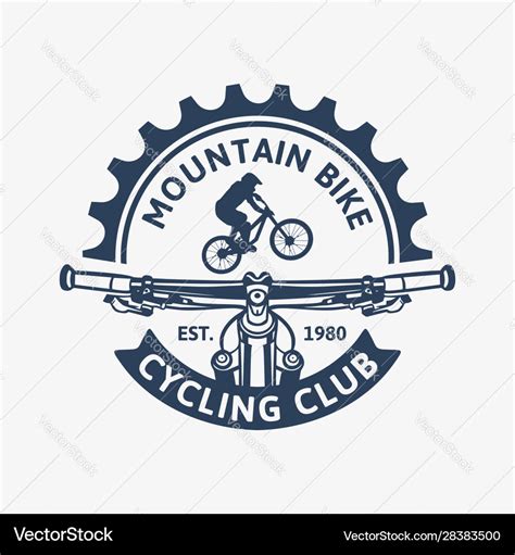 Mountain bike cycling club vintage logo template Vector Image