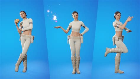 Padme Amidala Skin Showcase with Emotes and Dances | Fortnite Battle ...