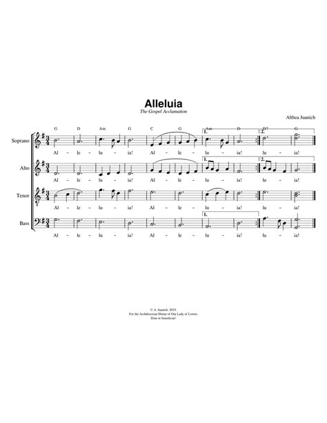 Alleluia (Gospel Acclamation) Sheet music for Voice | Download free in ...