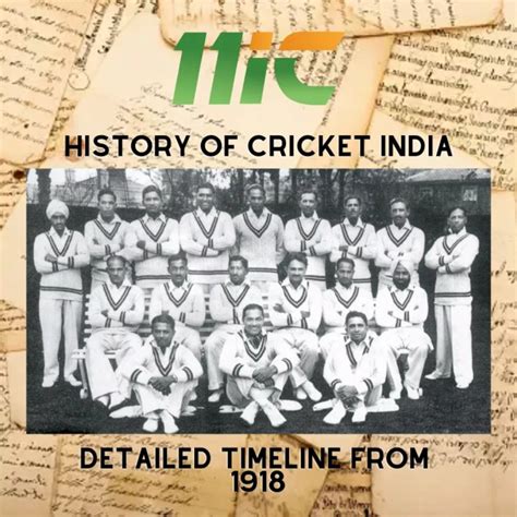 History of Cricket in India: Detailed Timeline from 1918