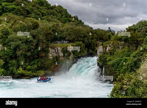 A Huka Falls Jet Boat, Lake Taupo, North Island, New Zealand Stock Photo - Alamy