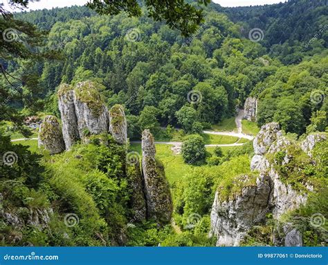 Amazing Calcium Carbonate Rocks in Green Mountains Stock Image - Image of cliff, polish: 99877061