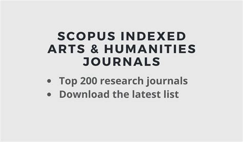 Scopus indexed Arts & Humanities journals - PhDTalks