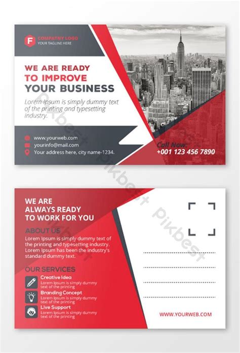 Simple Corporate Postcard Design. | EPS Free Download - Pikbest