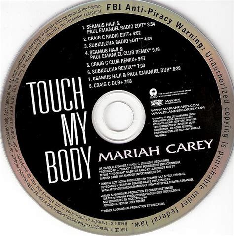 Touch My Body Mariah Carey Album Cover