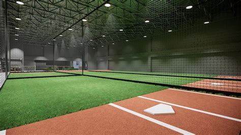 Premium Photo | Indoor batting cages for baseball softball 3d rendering ...