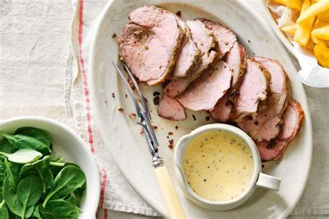 Veal roast with mustard cream sauce